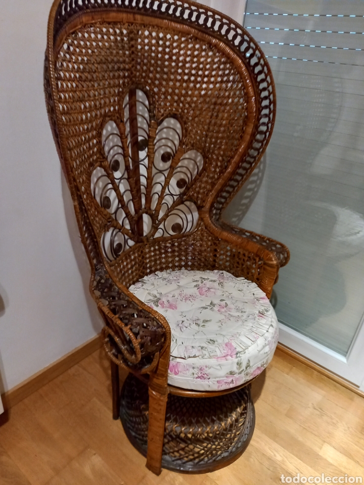 Antig&uuml;edades: Sillon rejilla pavo real - Foto 3