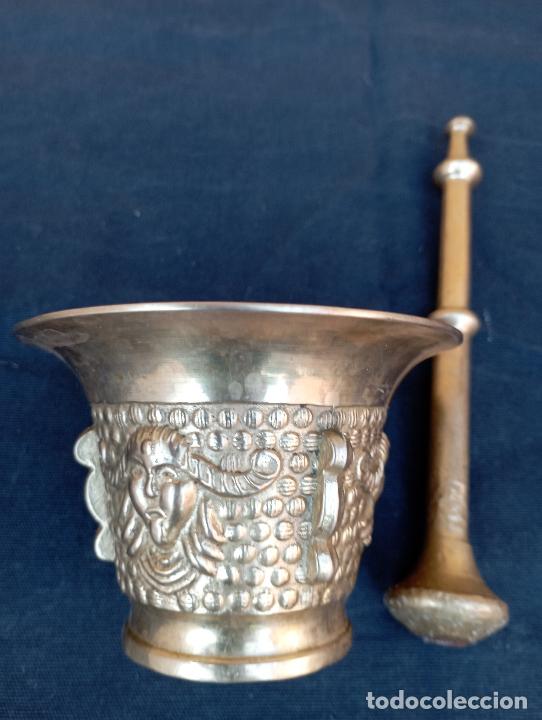 Antig&uuml;edades: Almirez mortero en bronce original pieza de coleccion. - Foto 3