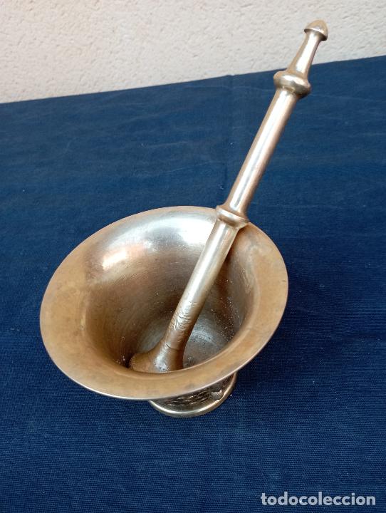 Antig&uuml;edades: Almirez mortero en bronce original pieza de coleccion. - Foto 4