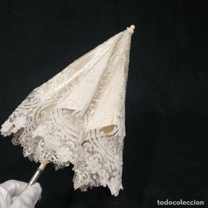 Antig&uuml;edades: SOMBRILLA S.XIX - ENCAJE CHANTILLY - Foto 1
