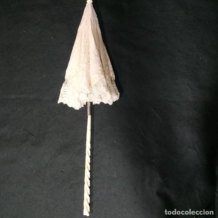 Antig&uuml;edades: SOMBRILLA S.XIX - ENCAJE CHANTILLY - Foto 4