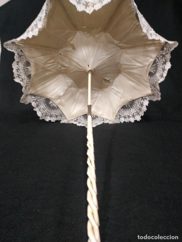 Antig&uuml;edades: SOMBRILLA S.XIX - ENCAJE CHANTILLY - Foto 10
