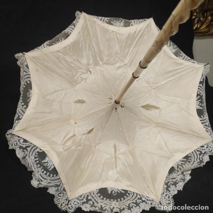 Antig&uuml;edades: SOMBRILLA S.XIX - ENCAJE CHANTILLY - Foto 12