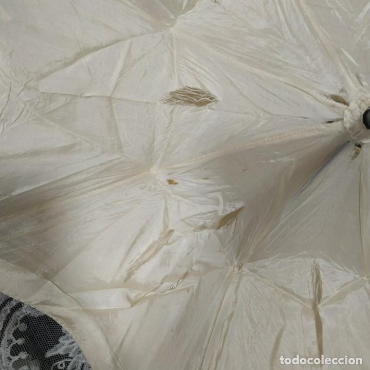 Antig&uuml;edades: SOMBRILLA S.XIX - ENCAJE CHANTILLY - Foto 13