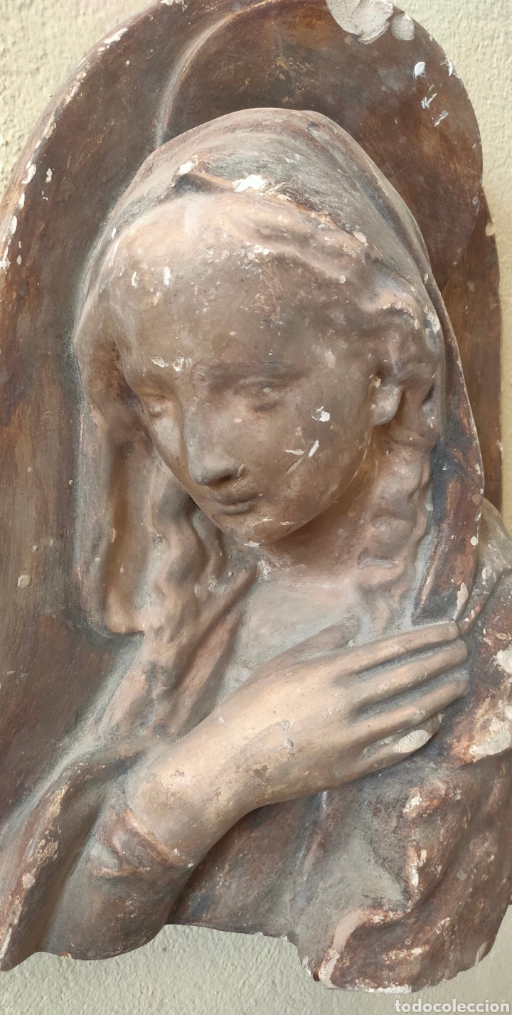 Antig&uuml;edades: Altorrelieve busto de la Virgen Mar&iacute;a - Foto 2