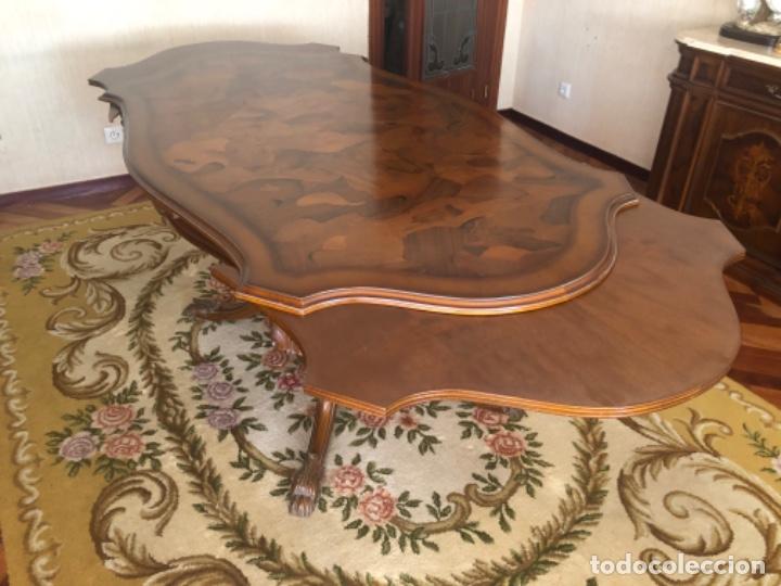 Antig&uuml;edades: Mesa tallada extensible - Foto 2