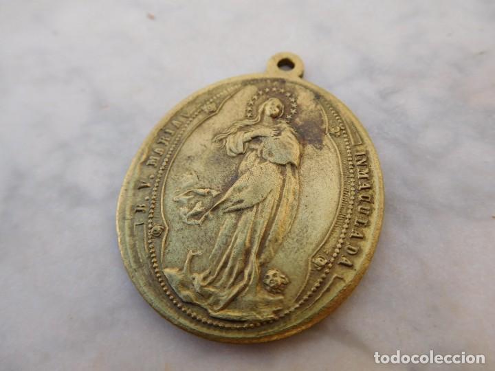 Antig&uuml;edades: Medalla antigua de bronce Inmaculada Concepci&oacute;n - Foto 3