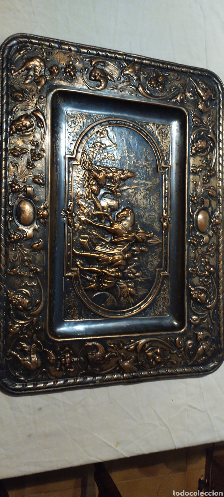 Antig&uuml;edades: Bandeja de cobre isabelina - Foto 1