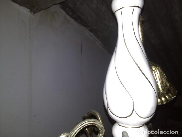 Antig&uuml;edades: L&aacute;mpara techo de porcelana y bronce - Foto 3