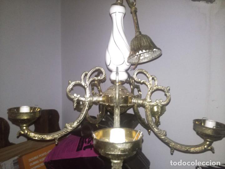 Antig&uuml;edades: L&aacute;mpara techo de porcelana y bronce - Foto 6