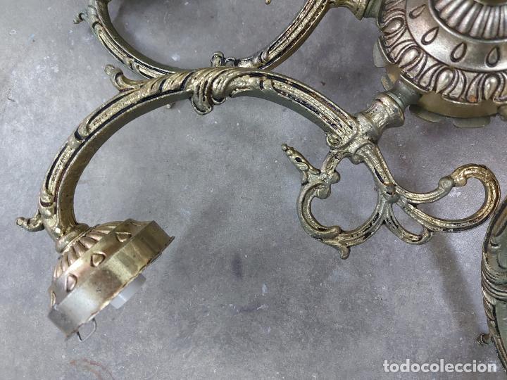 Antig&uuml;edades: L&aacute;mpara techo de porcelana y bronce - Foto 9