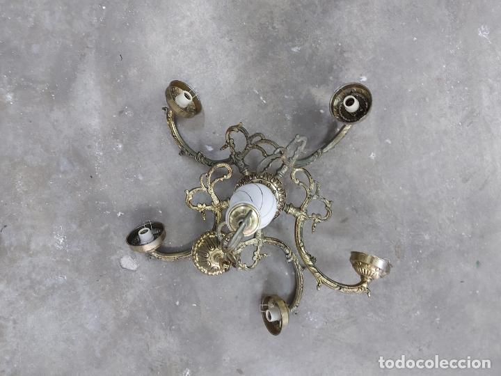 Antig&uuml;edades: L&aacute;mpara techo de porcelana y bronce - Foto 11