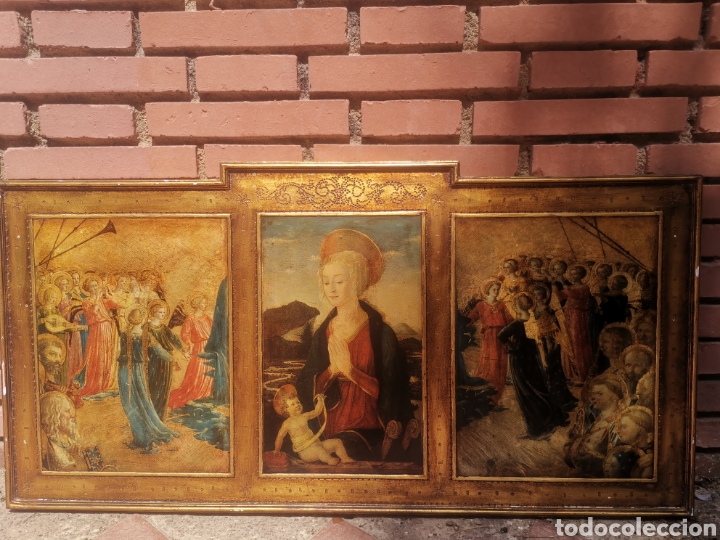 Antig&uuml;edades: Antiguo triptico Religioso( 1 m x 0,48 m) - Foto 1
