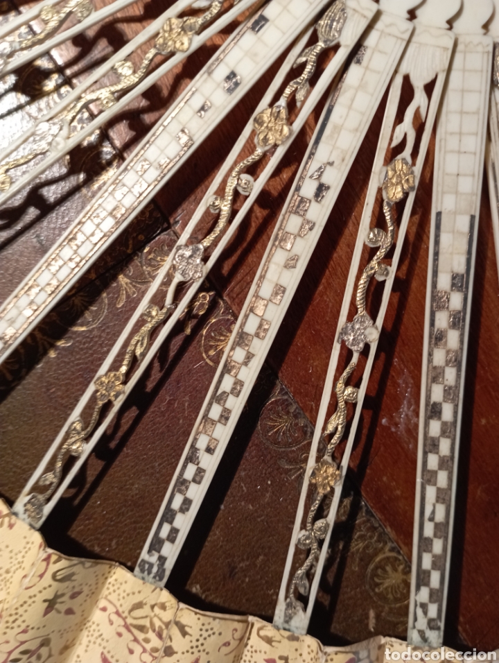 Antig&uuml;edades: abanico XIX varillas marfil - Foto 5