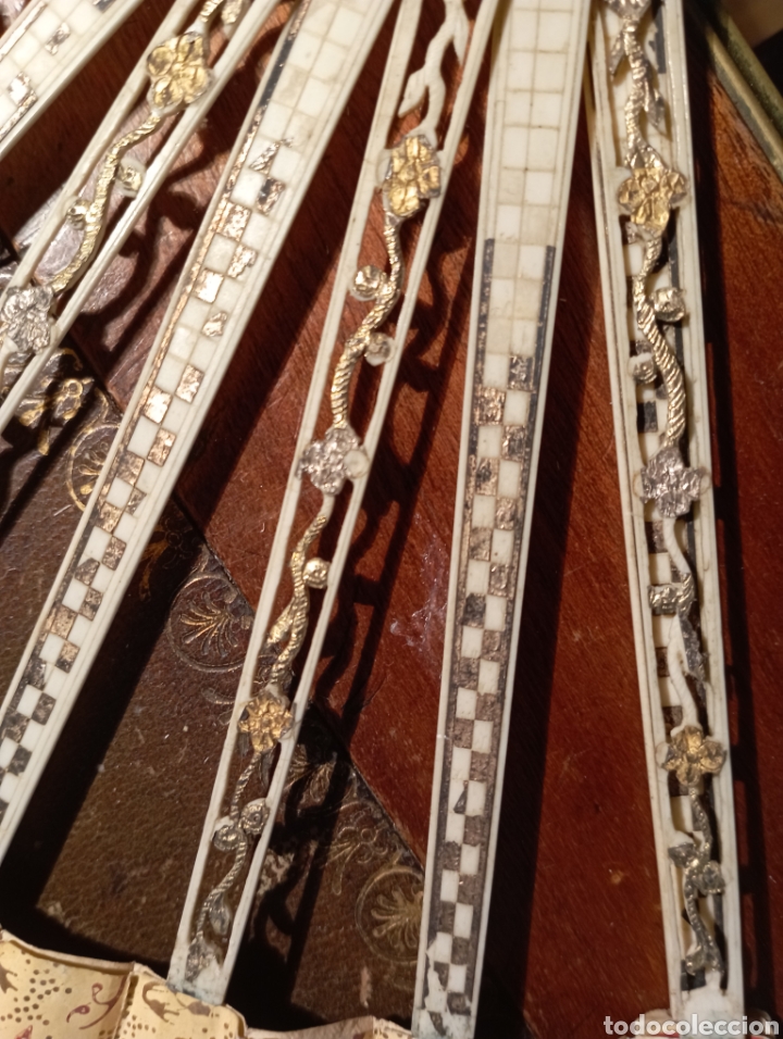 Antig&uuml;edades: abanico XIX varillas marfil - Foto 6