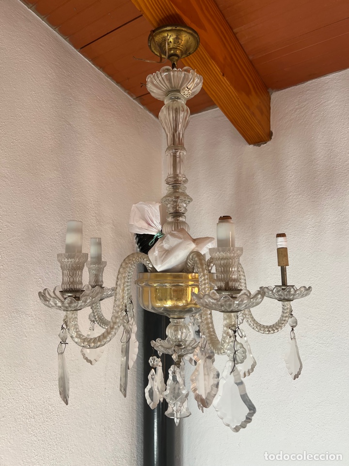 Antig&uuml;edades: Antigua l&aacute;mpara de techo - Foto 2