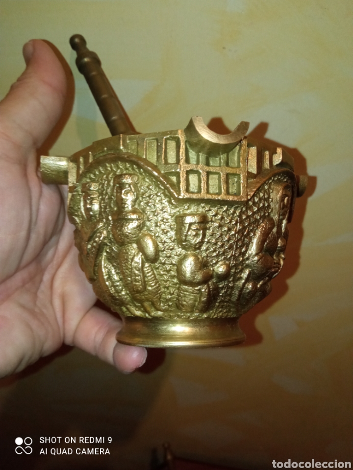 Antig&uuml;edades: Almirez con Morteros Bronce/Laton - Foto 5