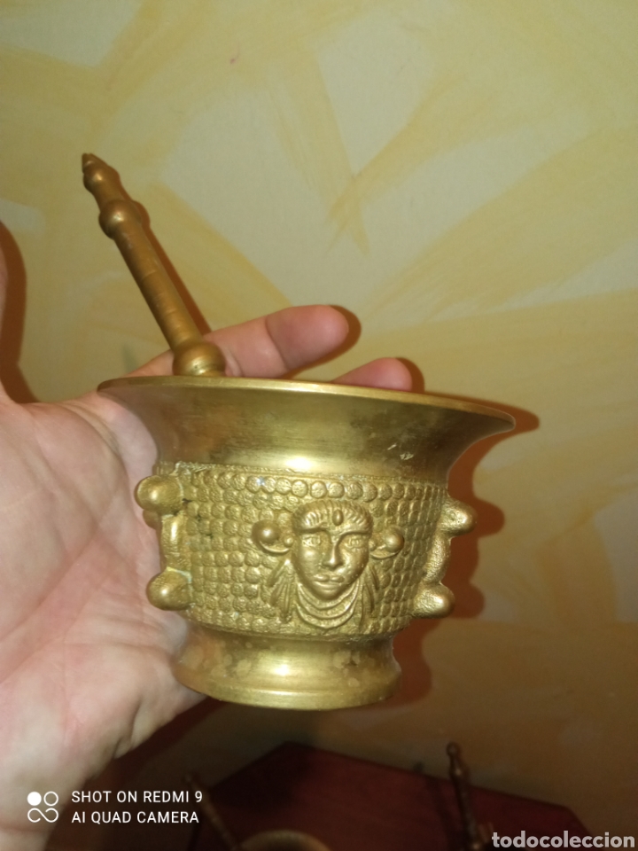 Antig&uuml;edades: Almirez con Morteros Bronce/Laton - Foto 7