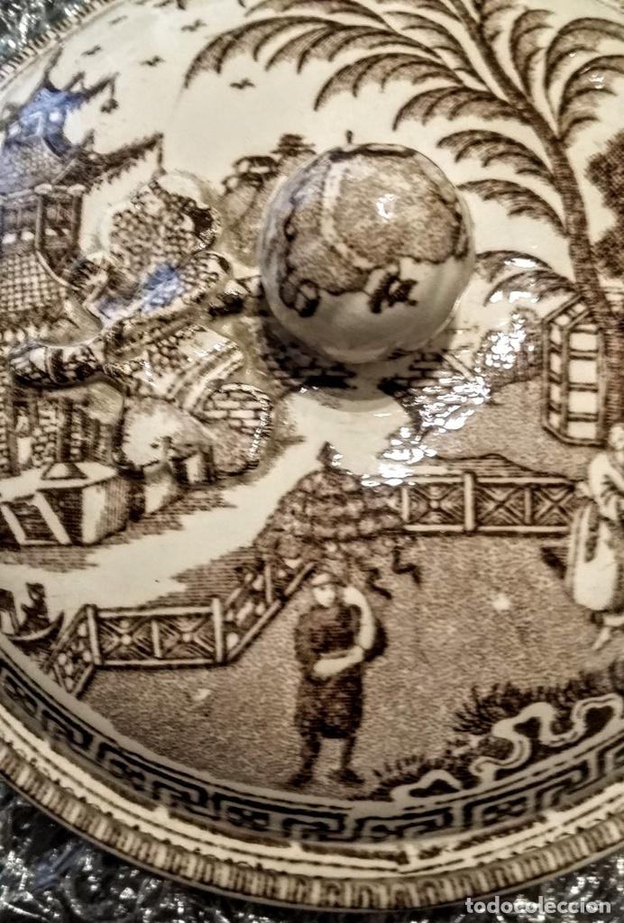 Antig&uuml;edades: Antigua sopera de escena oriental - Foto 5