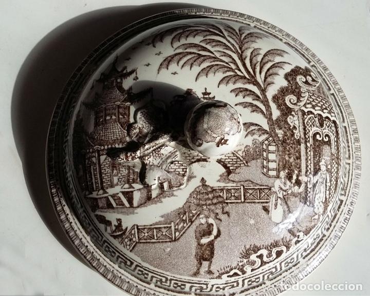 Antig&uuml;edades: Antigua sopera de escena oriental - Foto 12