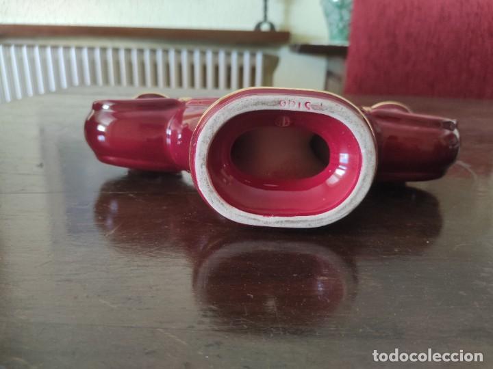 Antig&uuml;edades: Candelabro burdeos esmaltado - Foto 3