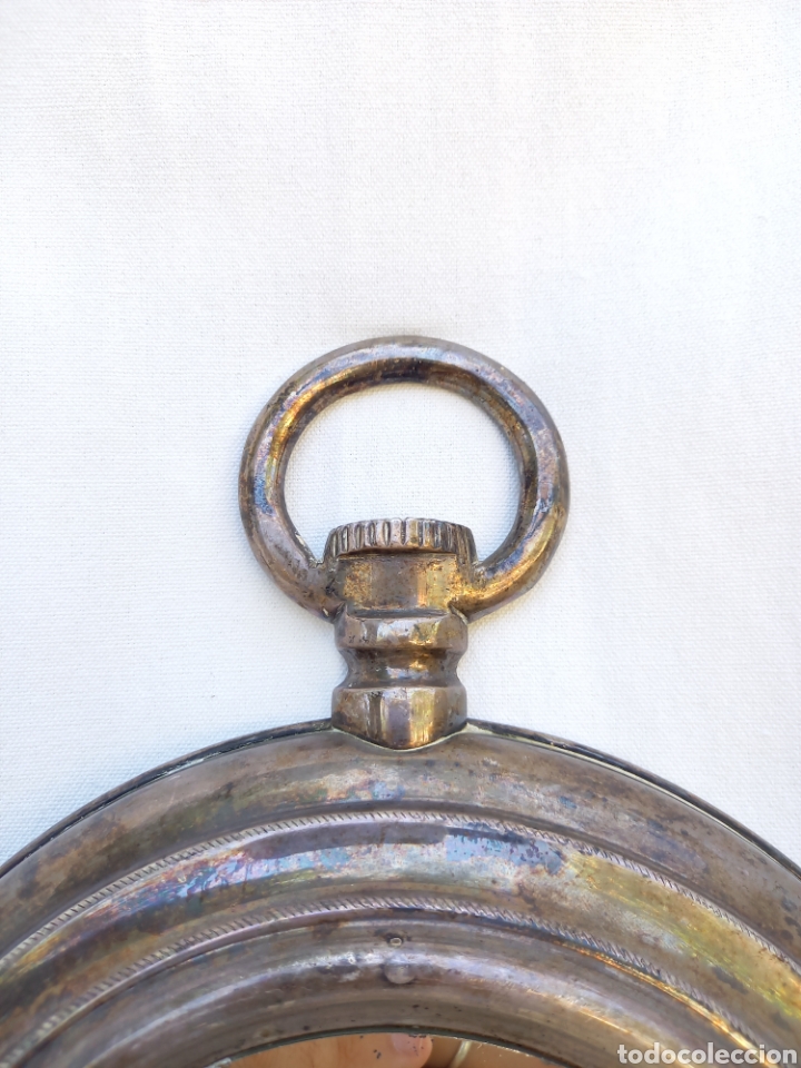 Antig&uuml;edades: Antiguo espejo circular met&aacute;lico - Foto 3