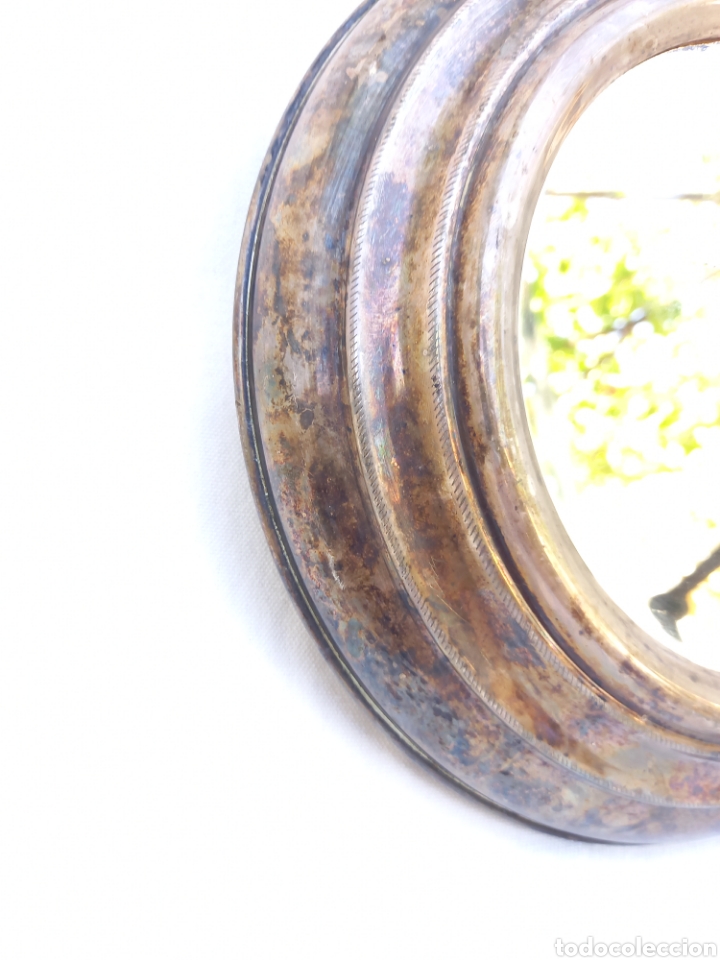 Antig&uuml;edades: Antiguo espejo circular met&aacute;lico - Foto 4
