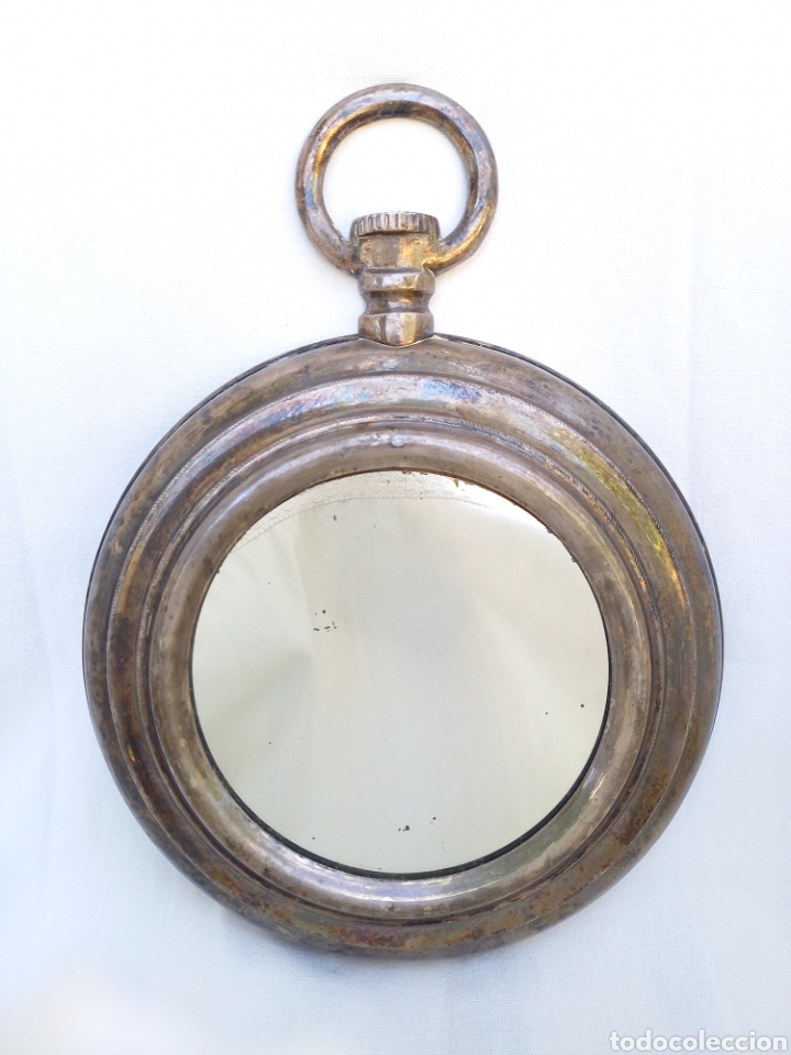 Antig&uuml;edades: Antiguo espejo circular met&aacute;lico - Foto 1