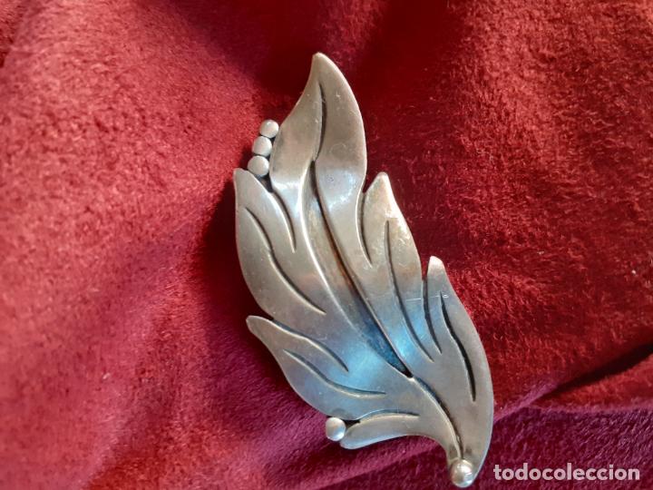 Antig&uuml;edades: Broche de plata 925 Hoja - Foto 1