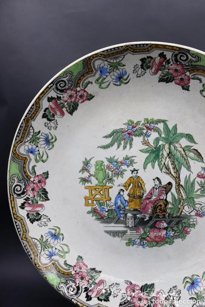 Antig&uuml;edades: plato de loza inglesa, decorado chinesco. - Foto 1