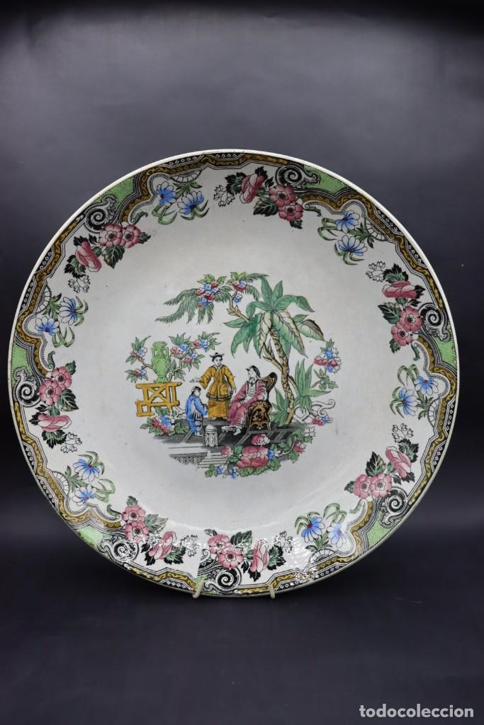 Antig&uuml;edades: plato de loza inglesa, decorado chinesco. - Foto 2