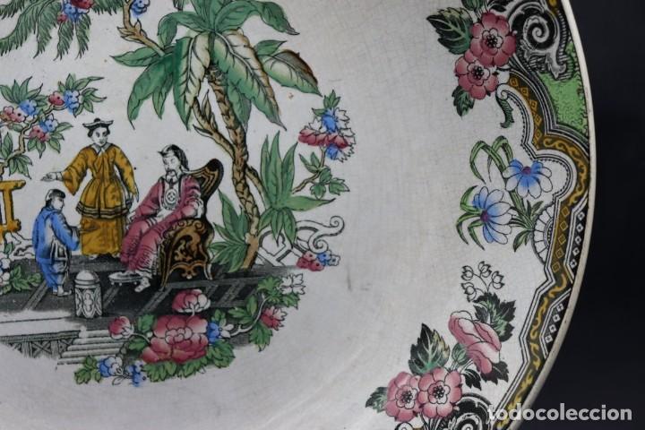 Antig&uuml;edades: plato de loza inglesa, decorado chinesco. - Foto 3