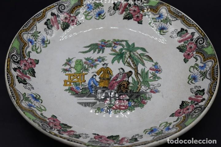 Antig&uuml;edades: plato de loza inglesa, decorado chinesco. - Foto 4