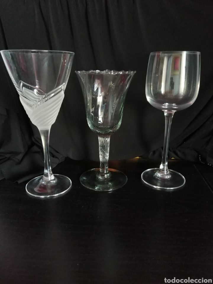 Antig&uuml;edades: Copas de cristal tallado - Foto 1