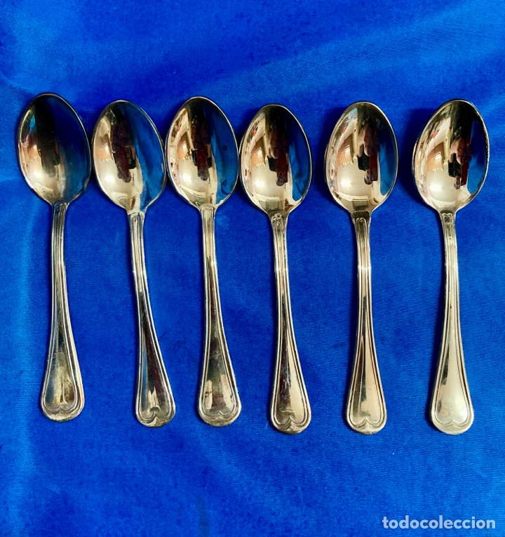 Antig&uuml;edades: 6 CUCHARILLAS (SILVER PLATED) NUEVAS - Foto 1