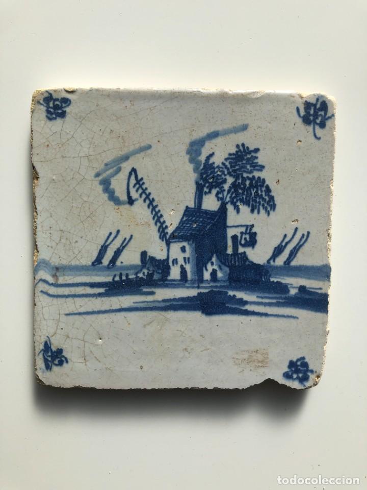 Antig&uuml;edades: AZULEJO DELF SIGLO XVIII - Foto 1
