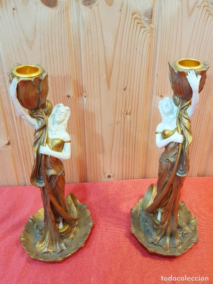 Antig&uuml;edades: PAREJA FIGURAS RESINA - Foto 4