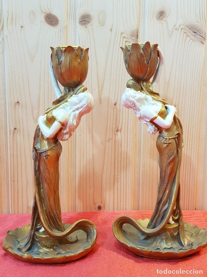 Antig&uuml;edades: PAREJA FIGURAS RESINA - Foto 5