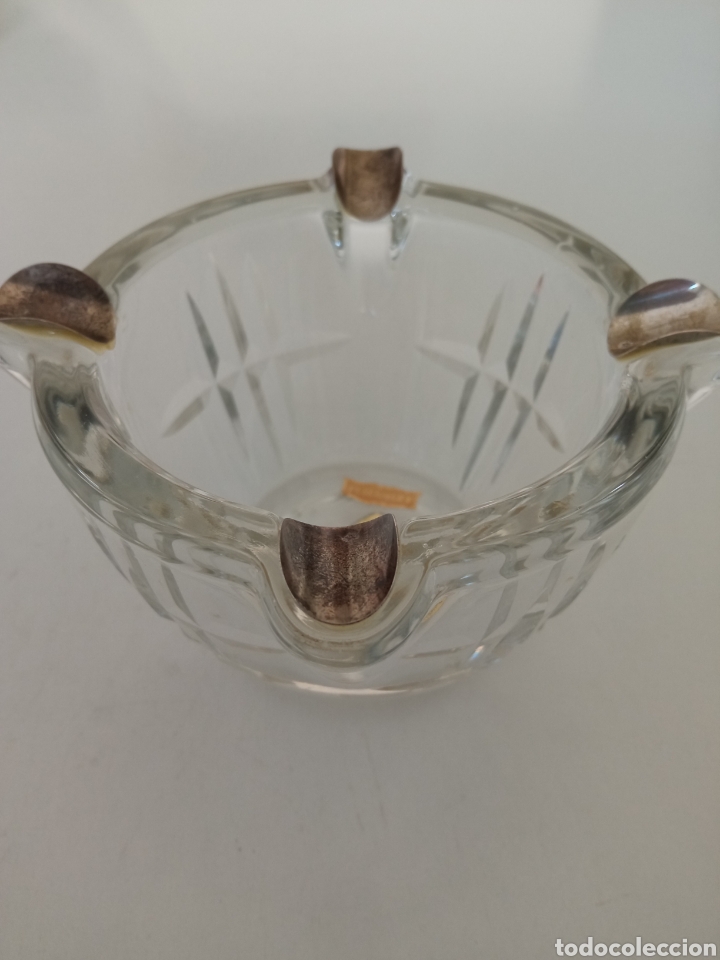Oggetti Antichi: Cenicero cristal roca tallado y plata ley de la joyer&iacute;a P.Serra & J.Rami (Barcelona)