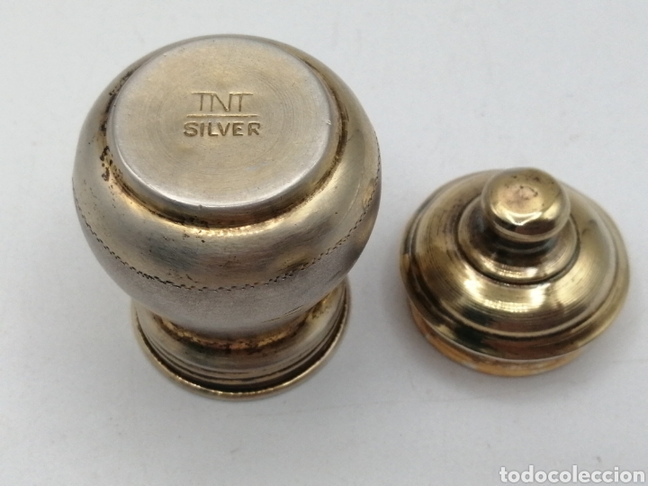 Antig&uuml;edades: Tarro recipiente plata y plata dorada repujada. TNT Silver - Foto 6