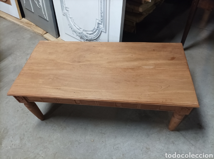 Antig&uuml;edades: Mesa caf&eacute; madera natural - Foto 3