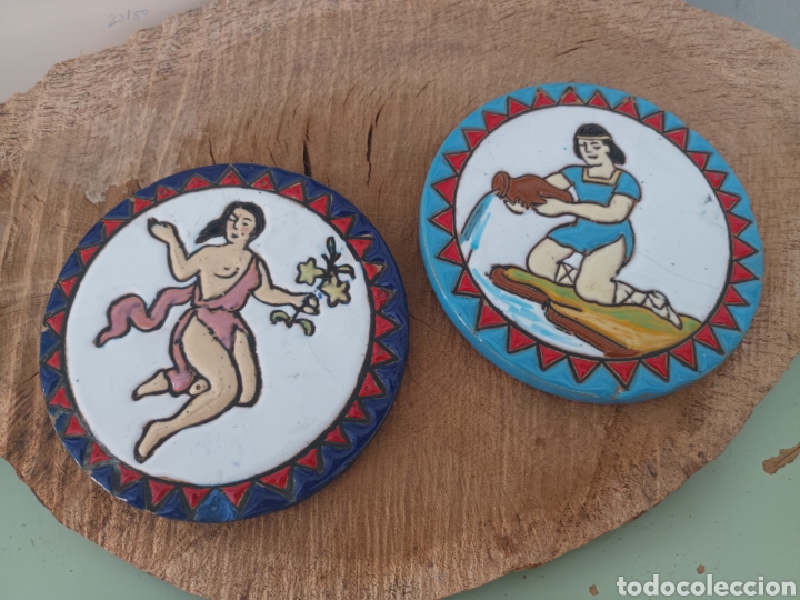 Antig&uuml;edades: DOS POSAVASOS CER&Aacute;MICA. - Foto 1