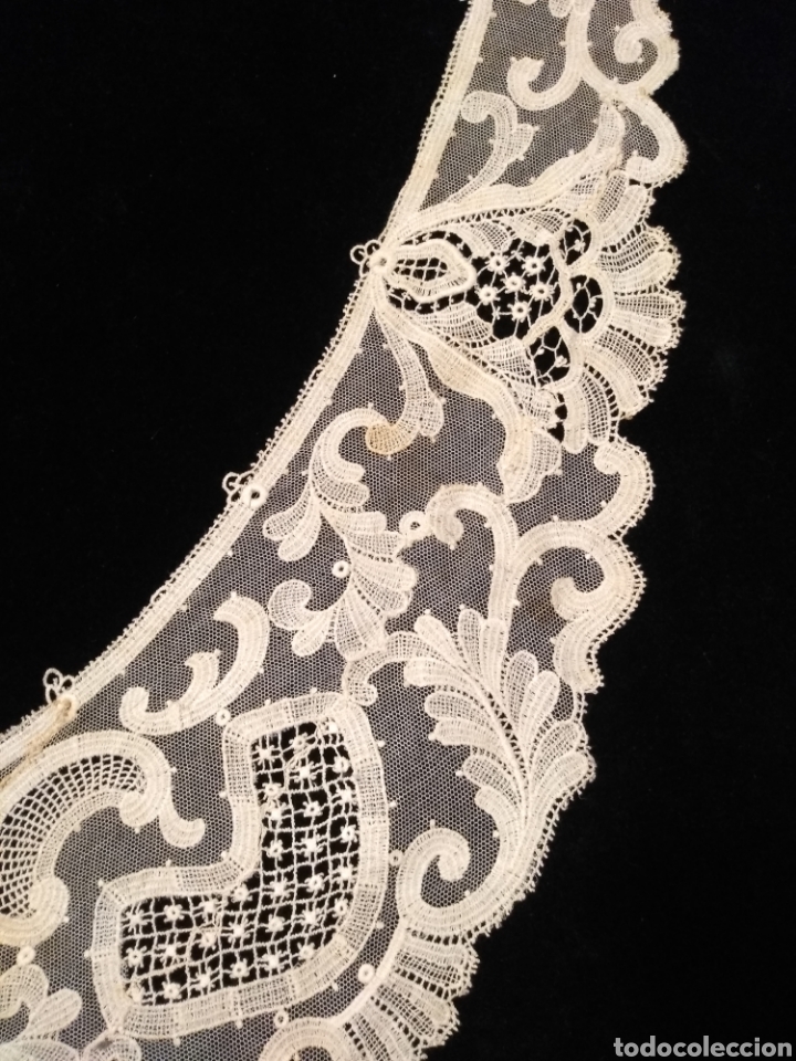Antig&uuml;edades: ORIGINAL CUELLO ANTIGUO DE ENCAJE DE GUIPURE FRANC&Egrave;S - Foto 4