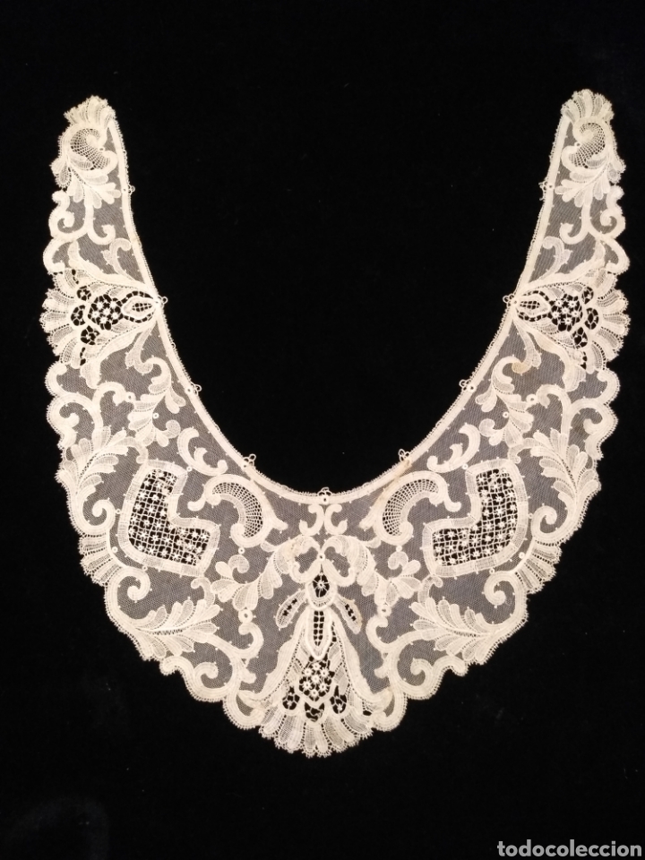 Antig&uuml;edades: ORIGINAL CUELLO ANTIGUO DE ENCAJE DE GUIPURE FRANC&Egrave;S - Foto 1