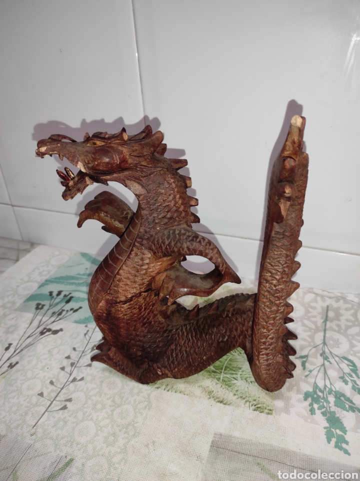 Antig&uuml;edades: Drag&oacute;n talla de madera - Foto 2