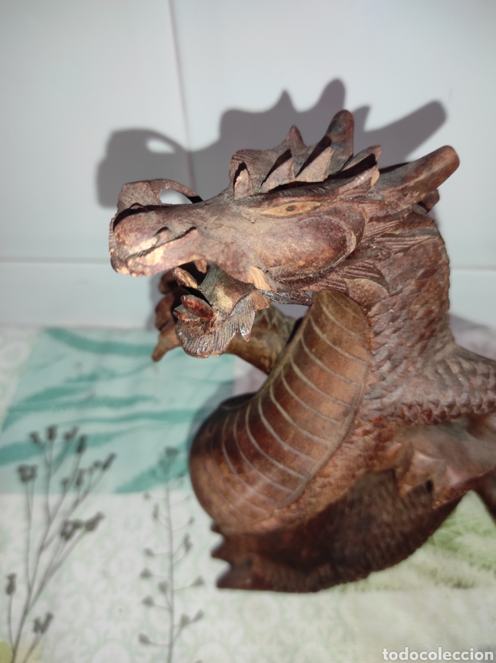 Antig&uuml;edades: Drag&oacute;n talla de madera - Foto 3