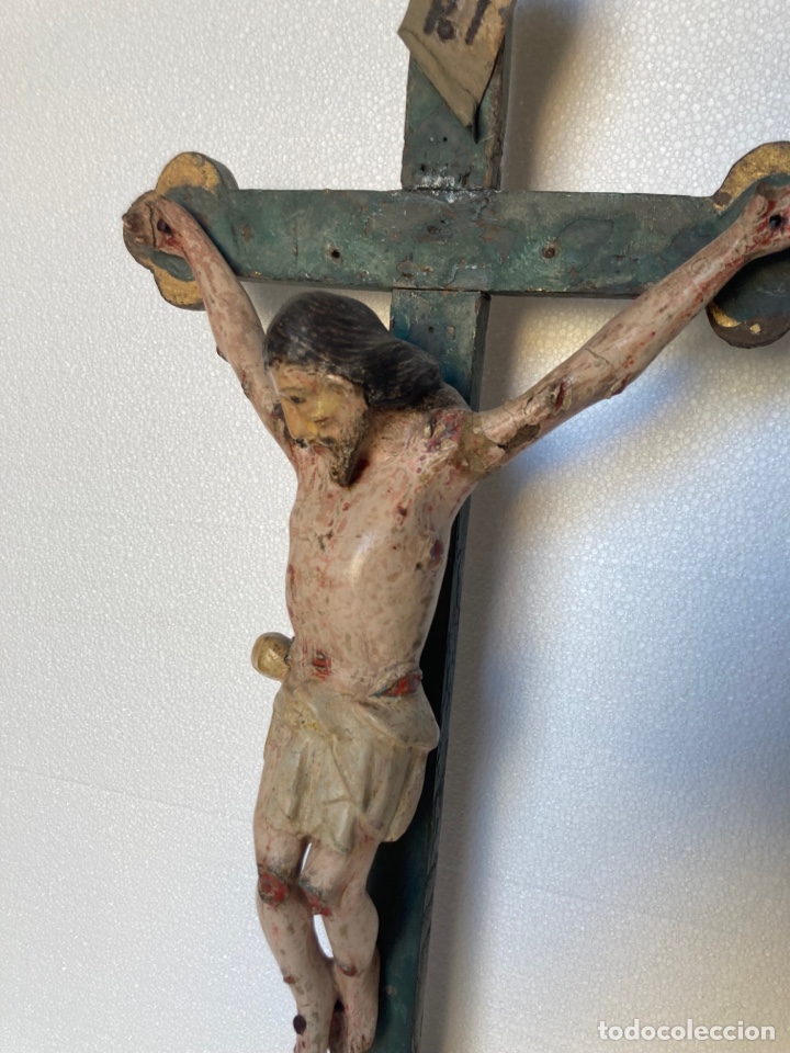 Antig&uuml;edades: Talla cristo popular antiguo - Foto 4