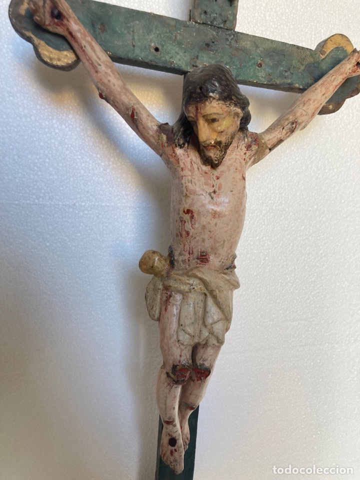 Antig&uuml;edades: Talla cristo popular antiguo - Foto 6