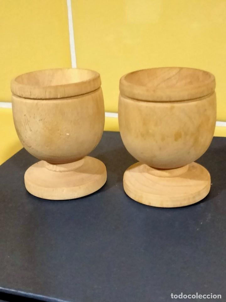 Antig&uuml;edades: Vasos chupito de madera - Foto 2