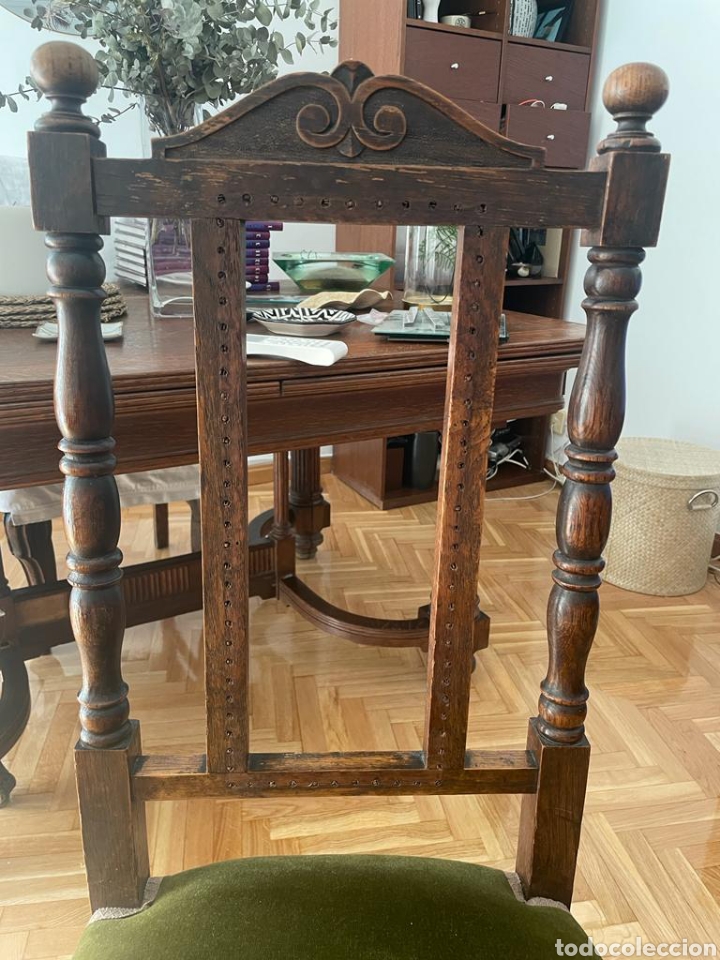 Antig&uuml;edades: 2 sillas antiguas de terciopelo - Foto 4